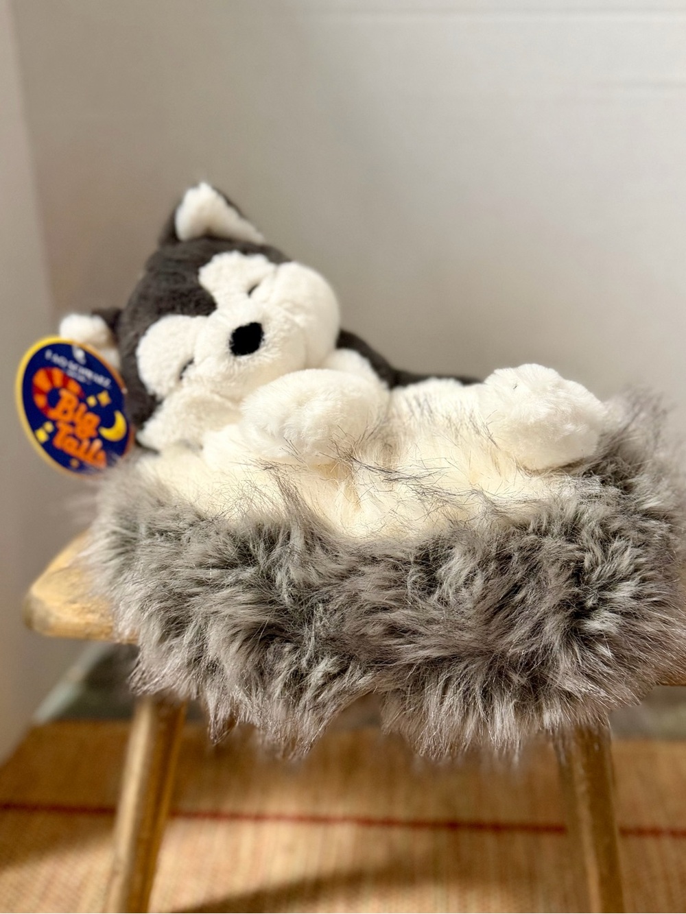 FAO Schwarz “Big Tails Gray and White Husky Plush